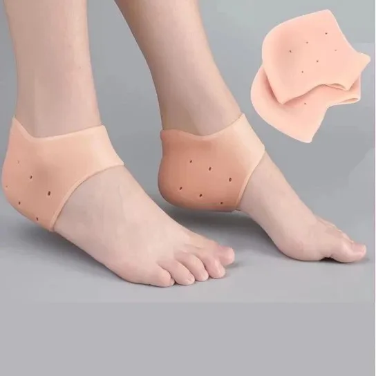 Par Meia Palmilha Silicone Gel Ortopédica Calcanhar Esporão