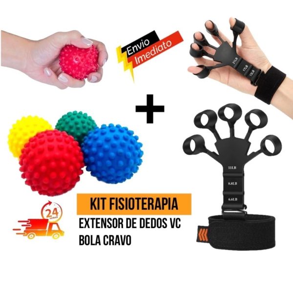 Kit de Dedo e ou Bola Cravo Fisioterapia Exercício para Mãos