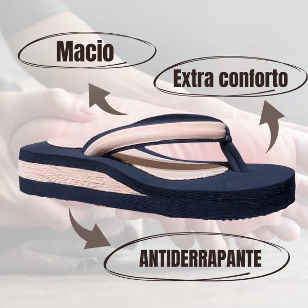 Ortopedico Chinelo confortável feminino sandália massageadora nuvem. - Imagem 3