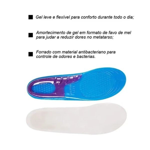 Palmilha Ortopédica Gel de Silicone para Dores nos Pés Anti Impacto para Sapato - Image 4